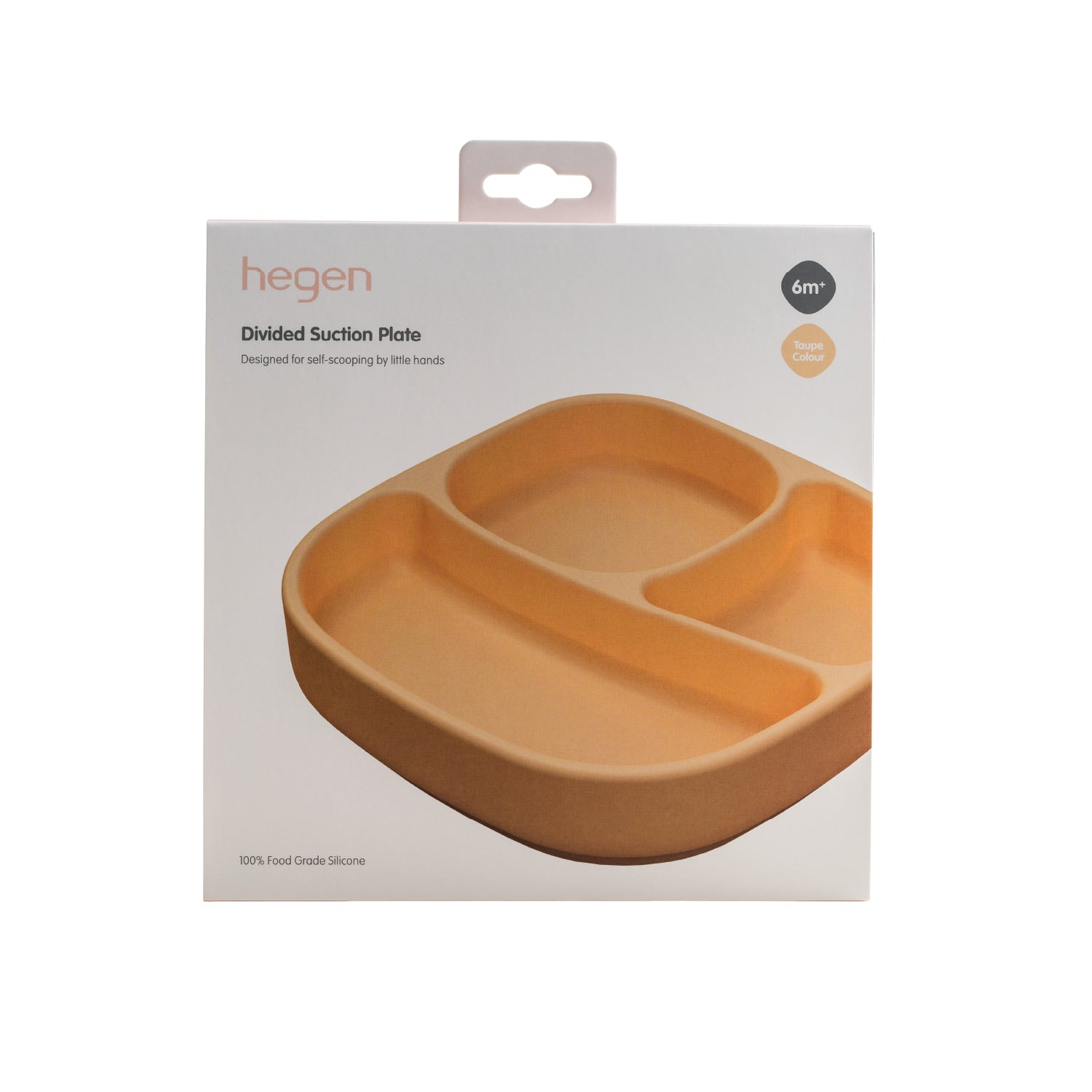 Hegen Divided Suction Plate Silicone Taupe