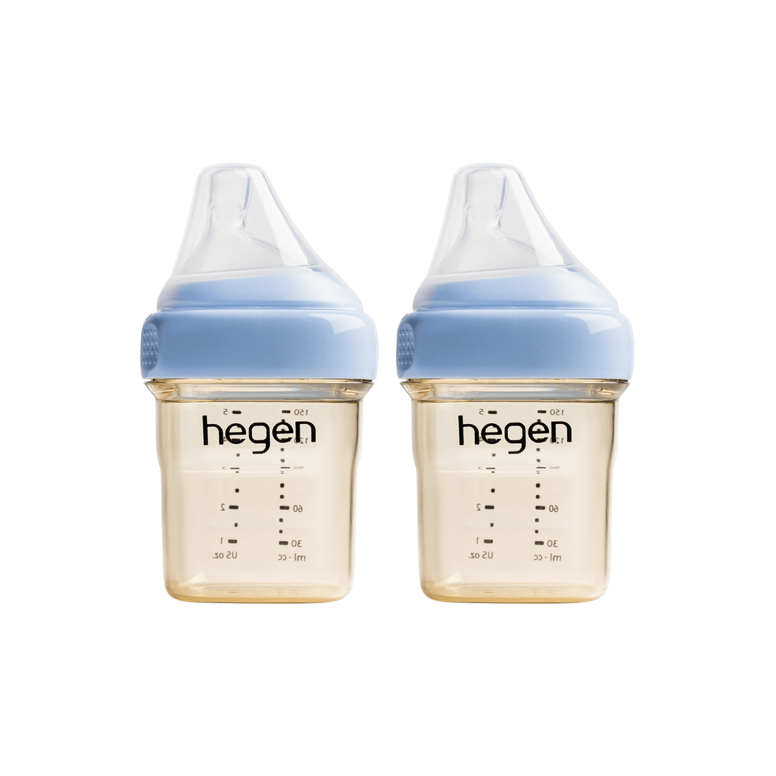 Hegen PCTO™ 150ml/5oz Feeding Bottle PPSU 2-Pack BLUE with 2x Slow Flow Teats (1 to 3 months) - Hegen