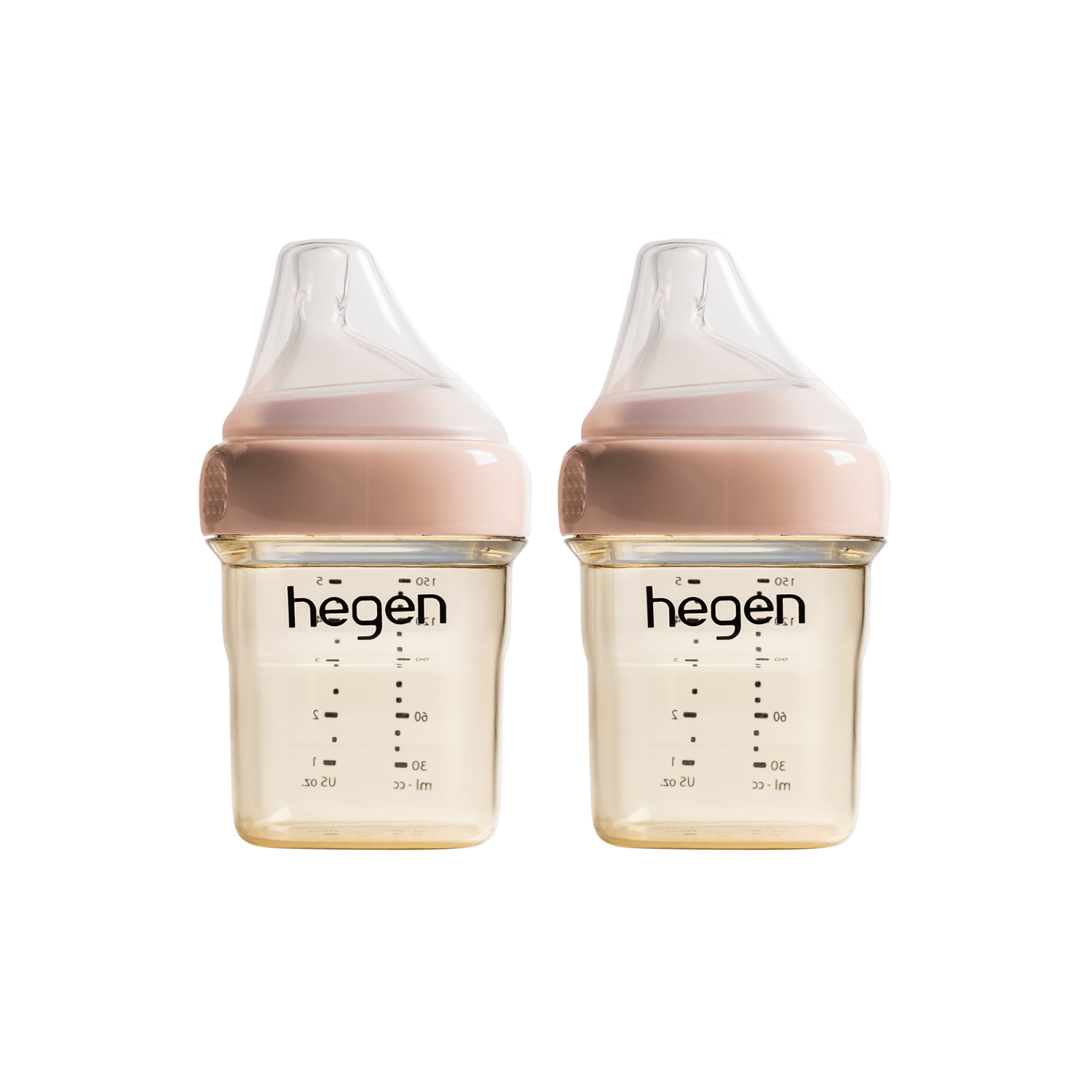 Hegen PCTO™ 150ml/5oz Feeding Bottle PPSU 2-Pack PINK with 2x Slow Flow Teats (1 to 3 months) - Hegen