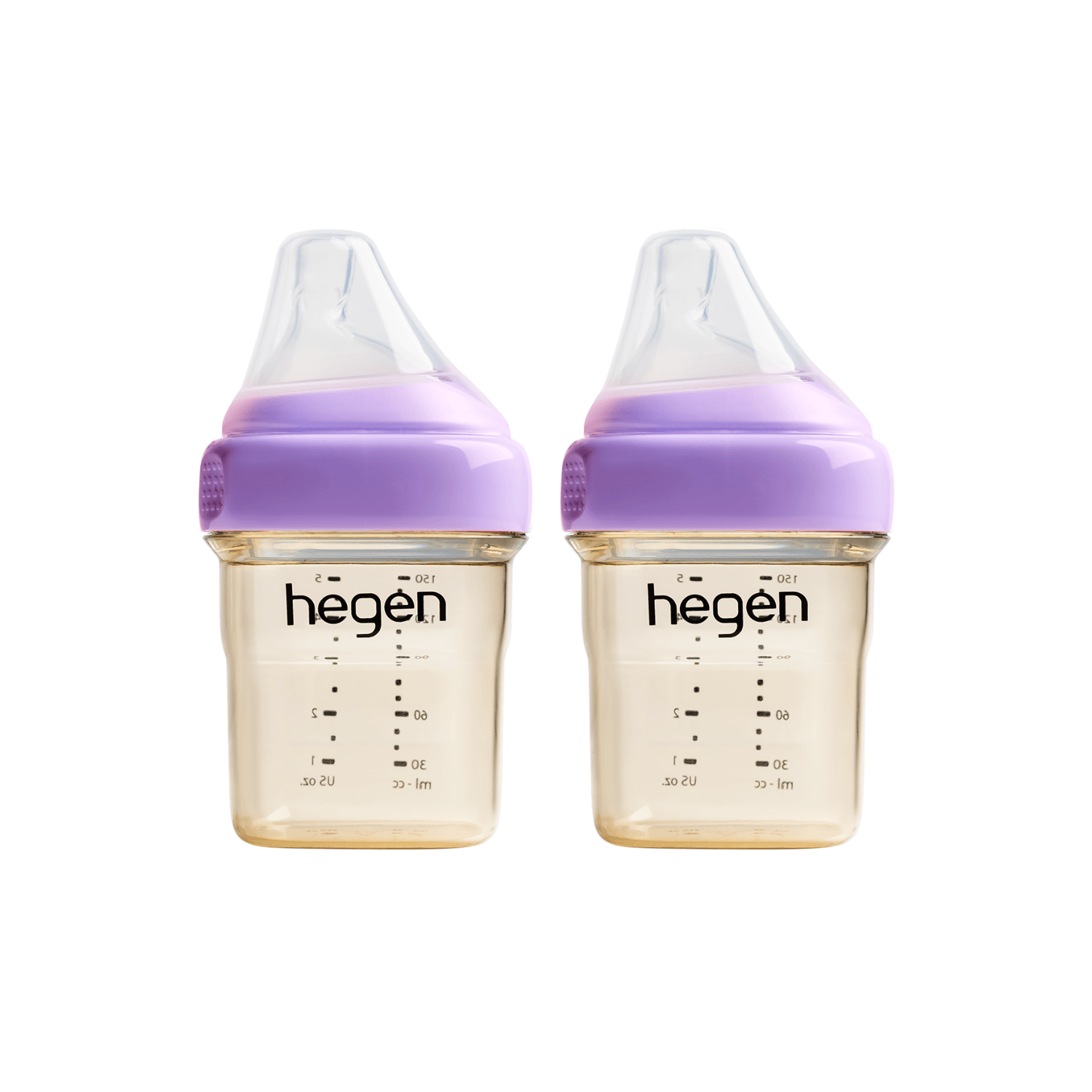 Hegen PCTO™ 150ml/5oz Feeding Bottle PPSU 2-Pack PURPLE with 2x Slow Flow Teats (1 to 3 months) - Hegen
