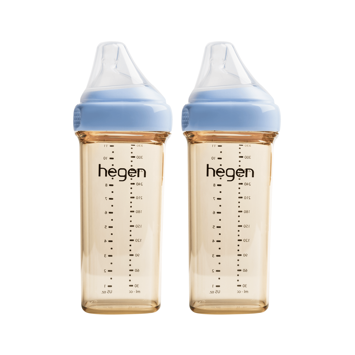 Hegen PCTO™ 330ml/11oz Feeding Bottle PPSU, 2-Pack BLUE with 2x Fast Flow Teats (6 months and beyond) - Hegen